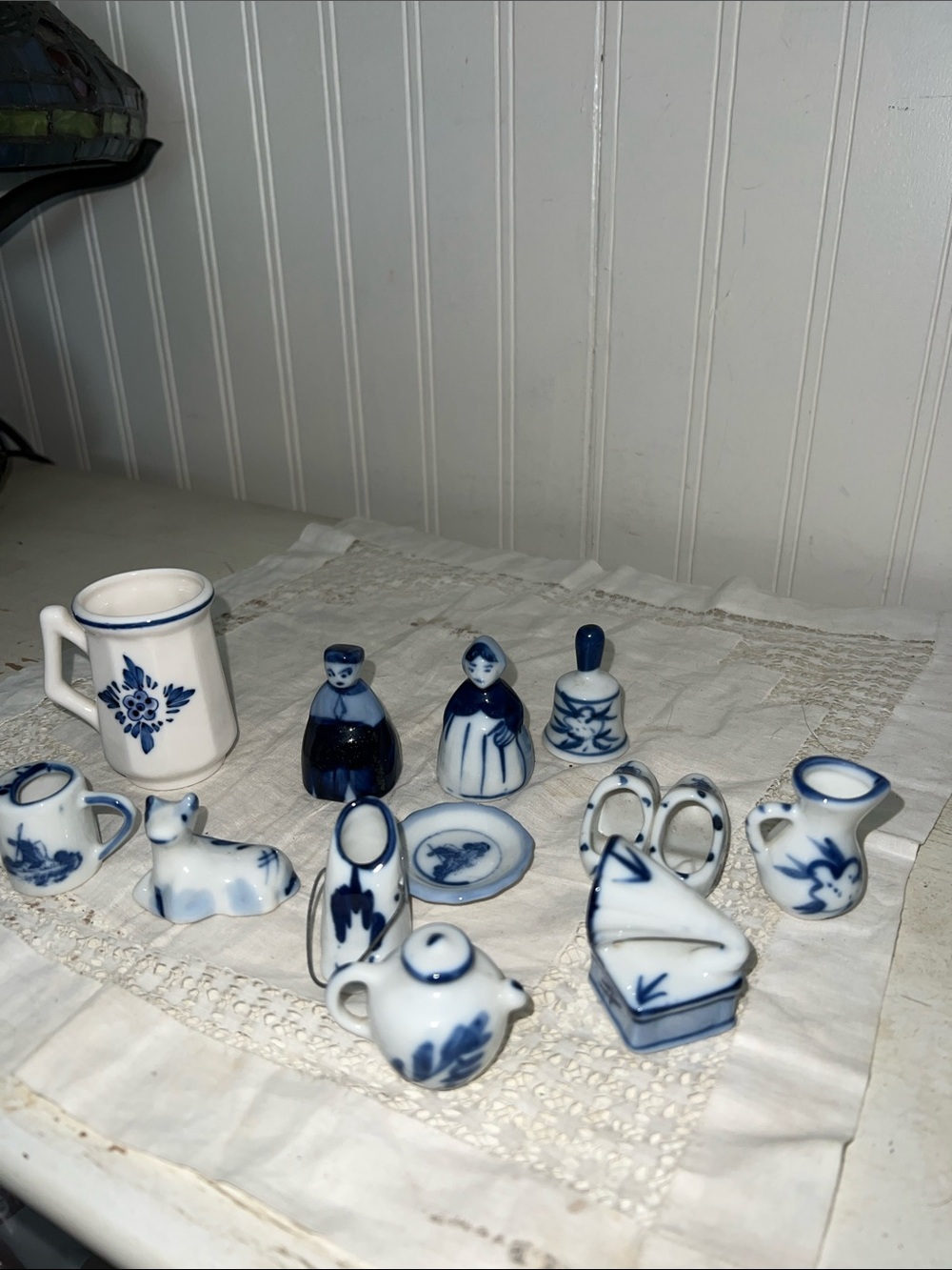 Lot Blue Delft Holland doll house miniatures